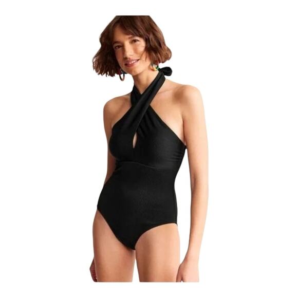 Boden Cross Front Halter Neck One Piece Swimsuit - Picture 1 of 5